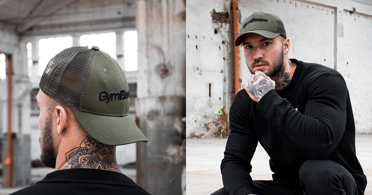 Шапка Mesh Panel Cap Military Green - GymBeam