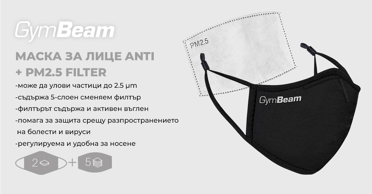 Маска за лице ANTI + PM2.5 Filter - GymBeam